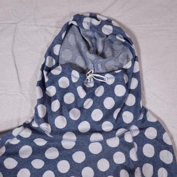 Betabrand Blue Polka Dot Cowl Neck Pullover Tunic Hoodie Large Made in USA - Picture 13 of 16